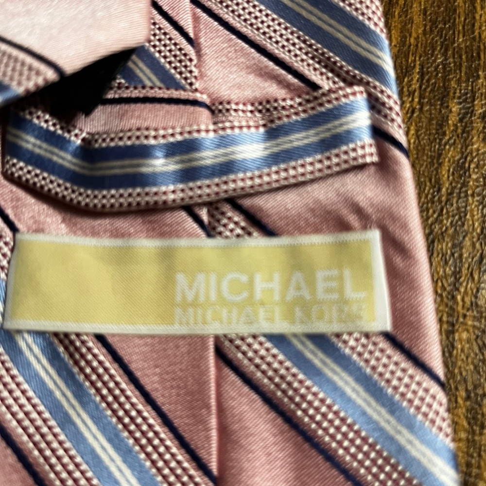 Michael Kors Necktie Mens OS Multicolor Silk Blend Bundle Striped Geometric Tie - Picture 6 of 16